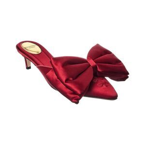 Valentino Yolande Bow 45 Satin Mule, Red